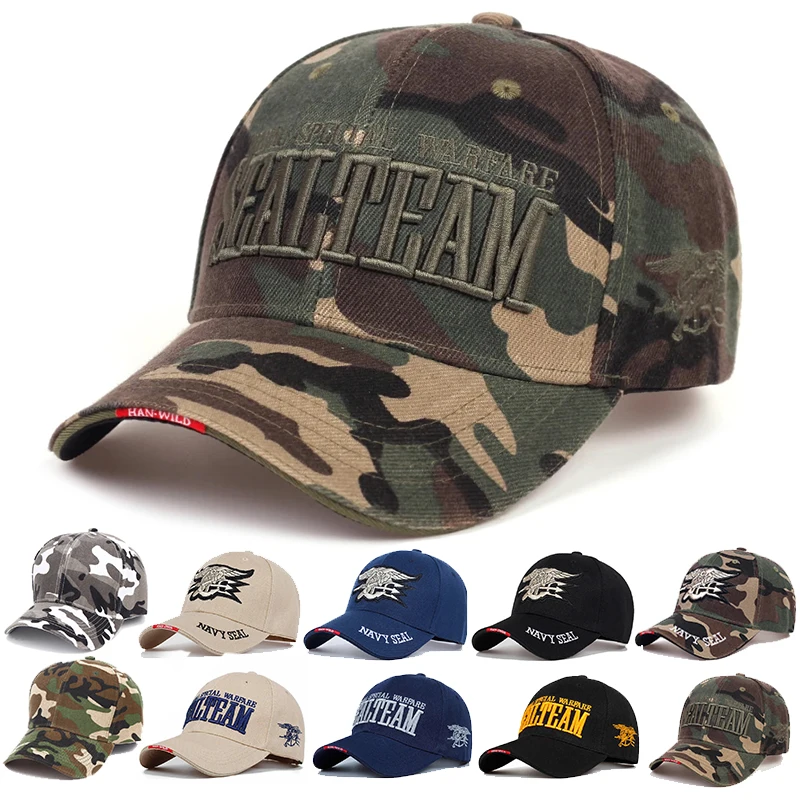 Hunting Outdoor Decor - قبعة بيسبول مطرزة بحروف فريق SEALTEAM