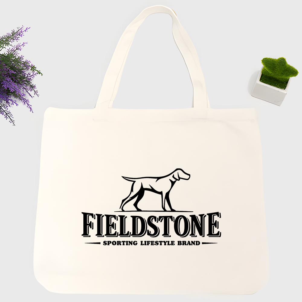 Hunting Dog Outdoor Shop - حقيبة حمل قماشية برسومات كلب الصيد،