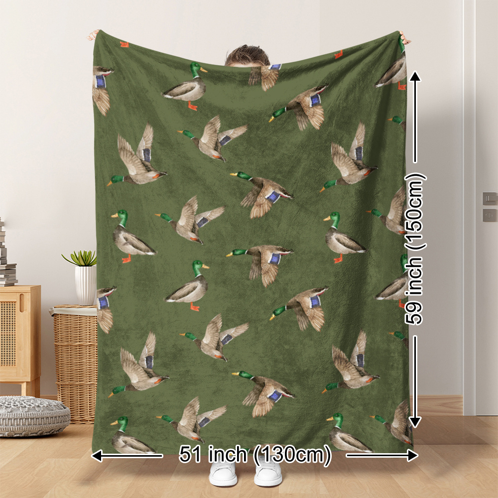 Hunting Outdoor Decor - بطانية من الصوف على شكل بطة