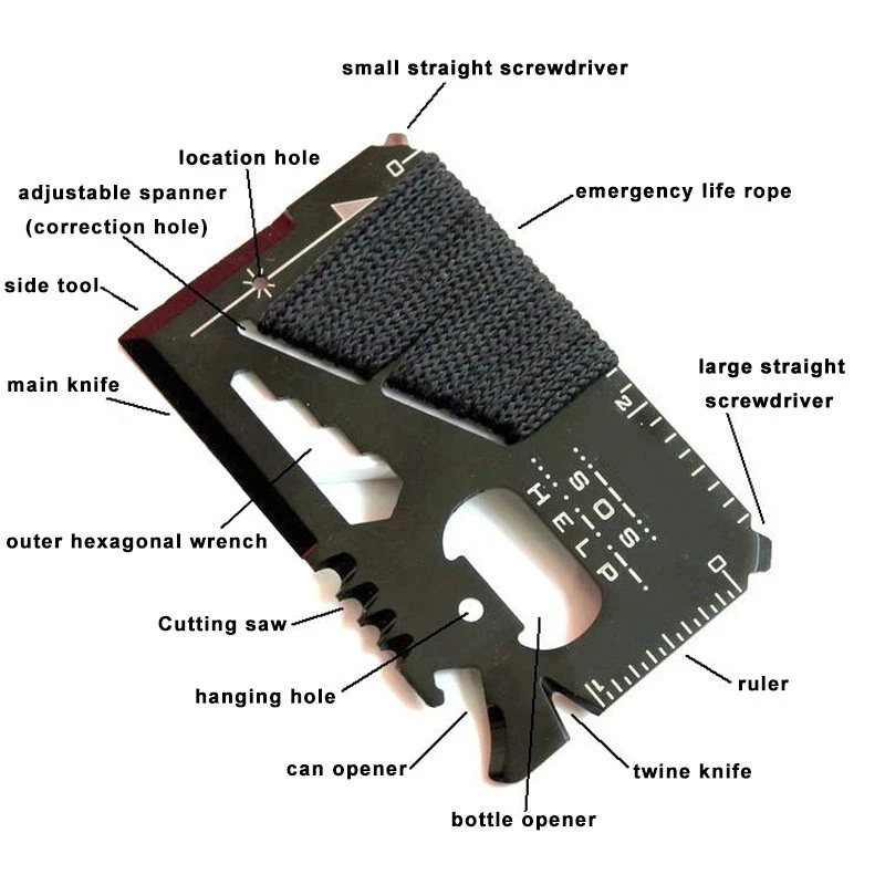 Hunting Outdoors Card - EDC بطاقة الائتمان متعددة الوظائف جيب