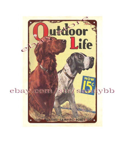 Hunting Outdoor Shop - لافتة معدنية من الصفيح بتصميم ريفي