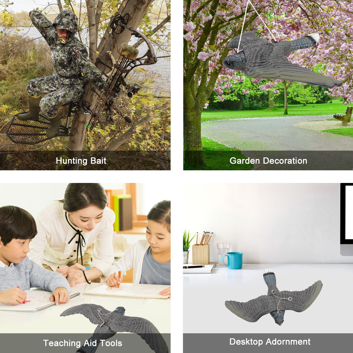 Hunting Outdoor Decor - تمثال طائر بلاستيكي واقعي لتزيين الحدائق