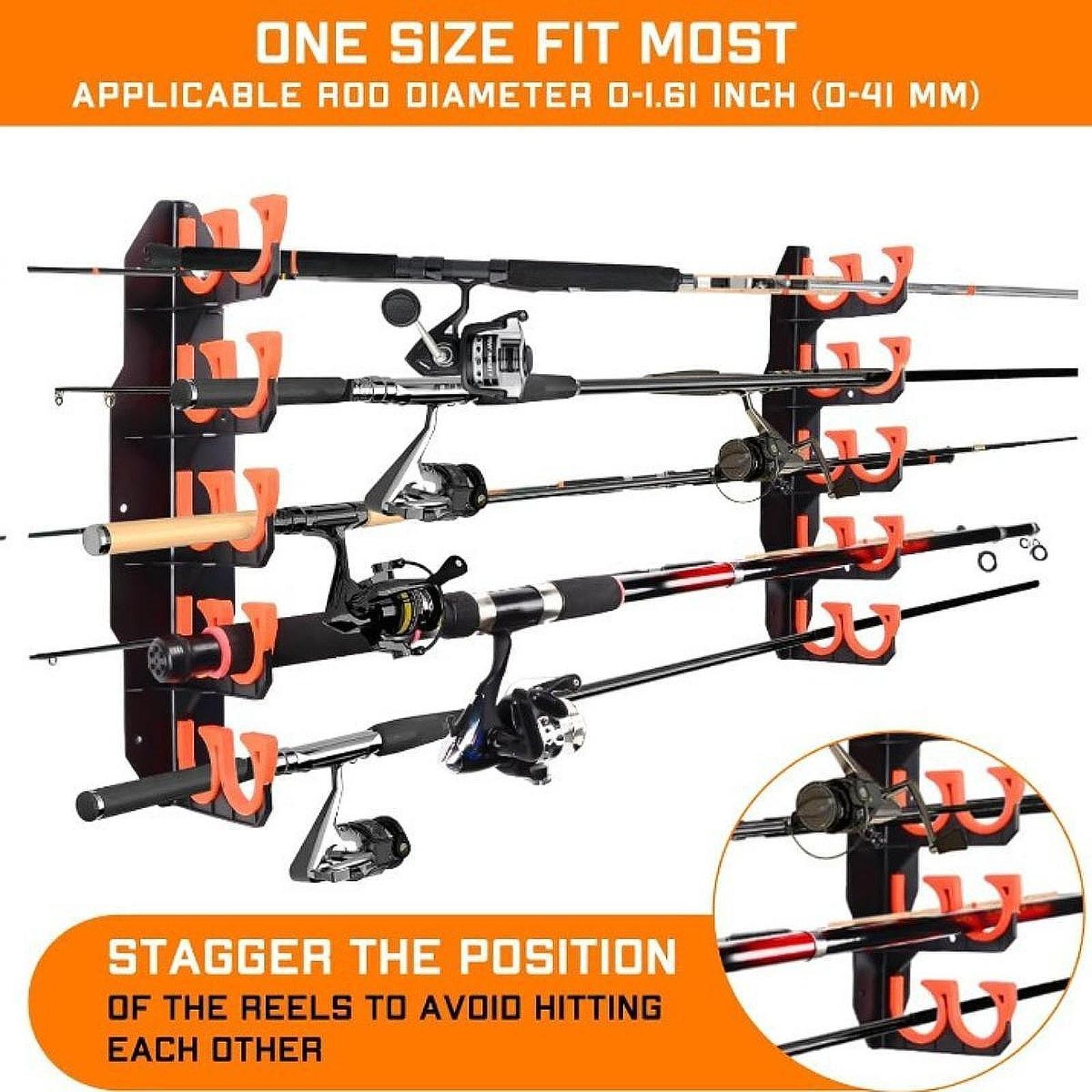 حامل قصبة صيد للجراج، رف حائط  - مراجعة Outdoor Hunting Gear Store وسعره