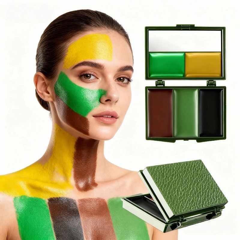 زيت تمويه للوجه بثلاثة ألوان،  - مراجعة Camo Face Paint وسعره