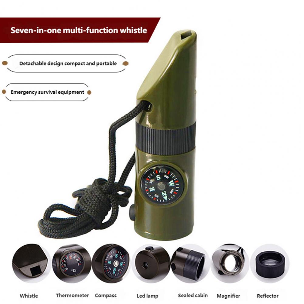 صافرة متعددة الوظائف 7 في 1 مع - مراجعة Hunting Outdoor Thermometer وسعره